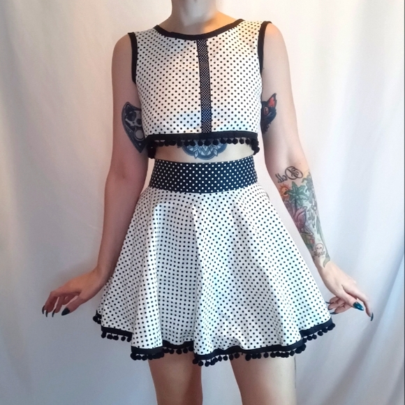 SYRIE Dresses & Skirts - Black & White Polkadot Twin Set.